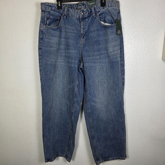 wild fable Denim - Wild Fable Women's Rigid Mid-Rise Relaxed Straight Dad Jeans Medium Wash Size 17